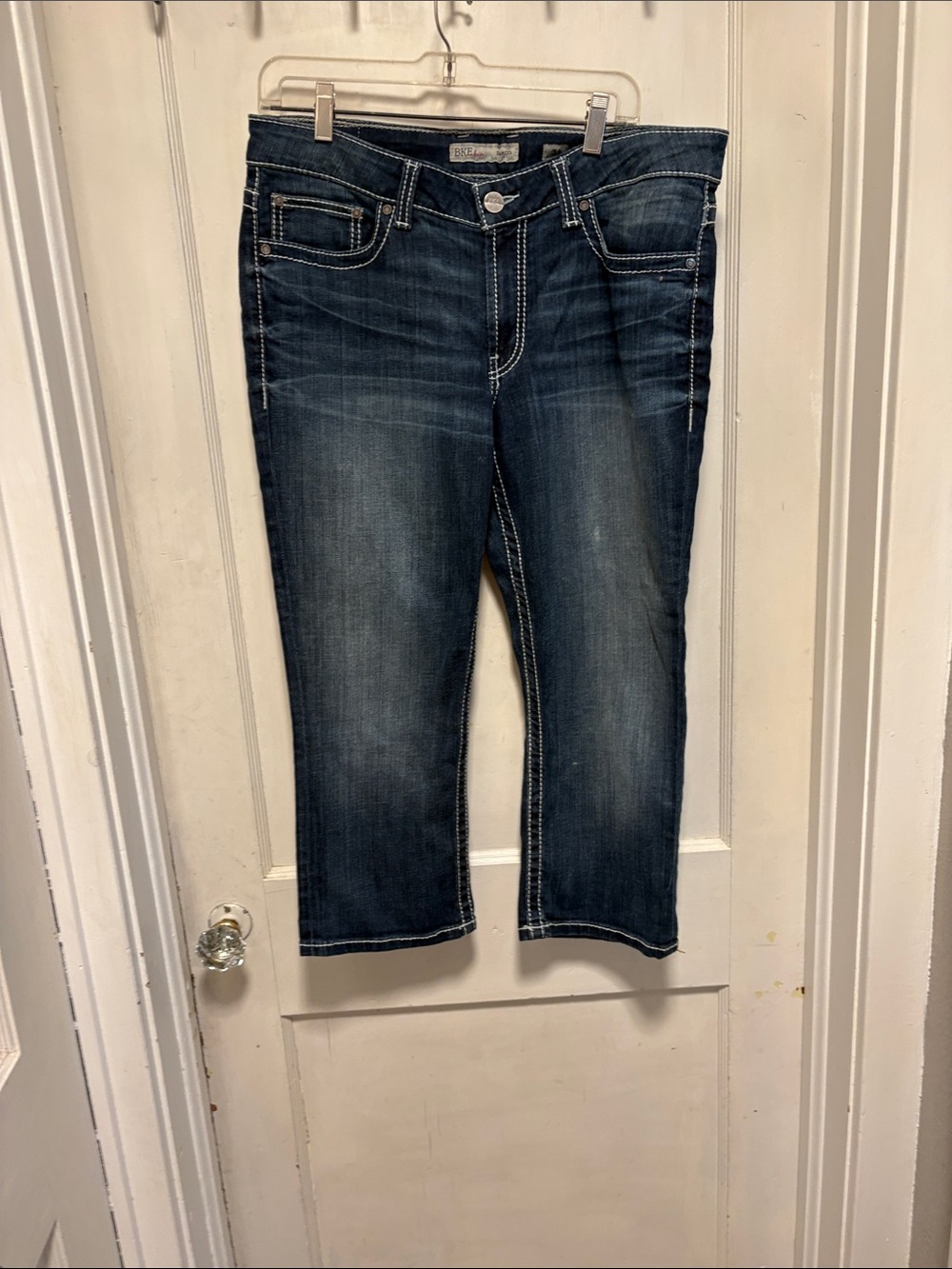BKE Dakota Dark Indigo Cropped Capri Jeans 31